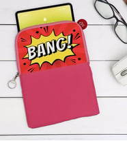 BK Gift Pop Art Tasarımlı Taşınabilir Koruyucu Tablet Kılıfı & Organizer Çanta - Pembe-13