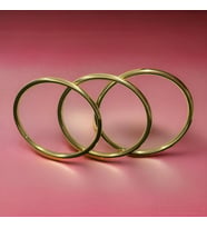 3'lü Zarif Oval Parlak Yüzey Model Özel Günler Gold Renk Antialerjik 316L Çelik Kadın Bileklik
