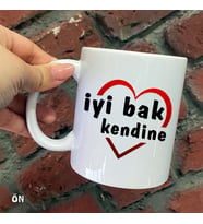 Size Özel İyi Bak Kendine Seramik Baskılı Kupa Bardaklar