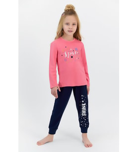 Roly Poly 2565 Space Kız Çocuk Pijama Takımı (İndigo)