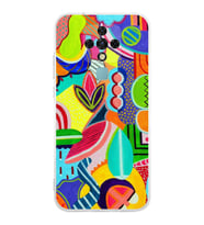 PrintiFy Tecno Camon 18 ile Uyumlu Retro Color 6  Kamera Korumalı Şeffaf  Kılıf