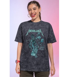 Tasarım Metallica Rock Metal Müzik Grubu Baskılı Unisex Oversize Vintage Yıkamalı Tişört