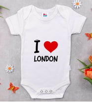 BK Kids I Love London Tasarımlı Bebek Body Zıbın - Model 1