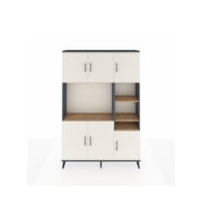 Arges Dolap 10 Raflı 6 Kapaklı 132x30x195 Antrasit-Aytaşı/Çam