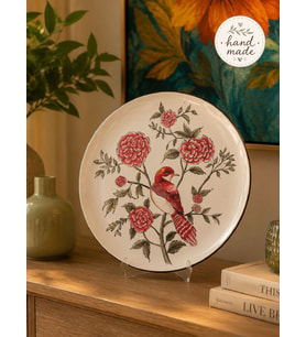 Dekoratif Seramik Tabak 30 cm Collection Kuş Desenli