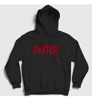 Presmono Unisex Beyaz Logo Dexter Kapüşonlu Sweatshirt 188713tt (Siyah)