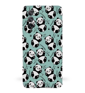 Samsung Galaxy S20 FE Uyumlu Lansman Kılıf Panda Tasarımlı İçi Kadife Kapak-Turkuaz (Şeffaf)