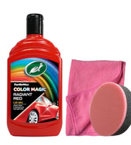 Turtle Wax Renkli Cila Kırmızı 500 Ml + Uygulama Süngeri + 3 Bez
