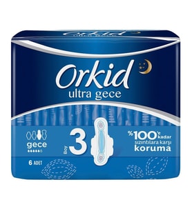 Orkid Ultra Hijyenik Ped Gece 6'lı