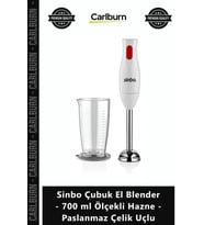 Özel Üretim Güçlü Mutfak Tipi Sinbo Çubuk El Blender 700 ml Ölçekli Hazne Paslanmaz Çelik Uçlu
