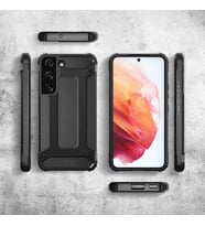 Samsung Galaxy S22 ile uyumlu Çİft Katman Koruyucu Crash Military Tank Kılıf - Mavi