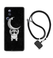 Xiaomi Mi 13 Lite Kılıf Resimli Boyun Askılı İpli Desenli Silikon Series Panda Moon 1811