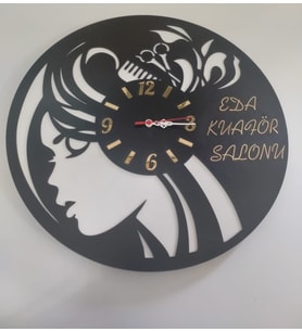 Kuaför Duvar Saati Muhteşem tasaım sağlam (3+3 mm) mdf (kaliteli)