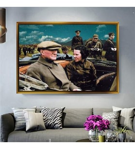 Altın Çerçeveli dekoratif tablo l1960 (Gold)