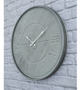 Markakanvas Metal Kasalı Beton Renkli Duvar Saati   ( Çap 50 cm - 80 cm ) (Gri)