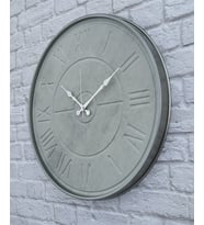 Markakanvas Metal Kasalı Beton Renkli Duvar Saati   ( Çap 50 cm - 80 cm ) (Gri)