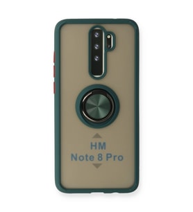 Xiaomi Redmi Note 8 Pro Kılıf Montreal Yüzüklü Silikon Kapak - Yeşil