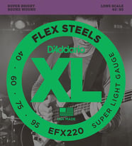 D'Addario EFX220 FlexSteels Bas Gitar Tel Seti - 40-95 Super Light (Profesyonel) Esnek Çelik Alaşım, Parlak Ton Karakteri ve Derin Harmonik Zenginlik