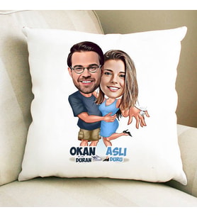 Kişiye Özel Tektaş Yüzük Karikatürlü Yastık