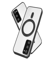 Samsung Galaxy S20 FE Kılıf Kamera Lens Korumalı Renkli Magsafe Şeffaf Silikon (Siyah)