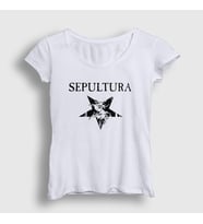 Presmono Kadın Beyaz Logo V2 Sepultura T-Shirt 173188tt (Beyaz)