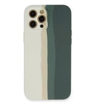 Durukar® iPhone 12 Pro Kılıf Ebruli Lansman Silikon - Beyaz-Gri
