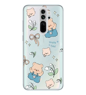 Redmi Note 8 Pro Uyumlu Happy Bears Tasarımlı Şeffaf Telefon Kılıfı