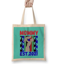 BEST MOM Mommy EST Flower Mothers Day 2021 Bez Çanta Uzun Saplı