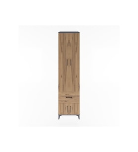 Hyperion Dolap 5 Raflı Tek Çekmeceli 4 Kapaklı 60x44x243 Antrasit-Çam
