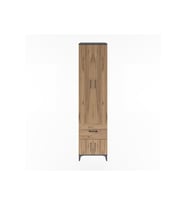 Hyperion Dolap 5 Raflı Tek Çekmeceli 4 Kapaklı 60x44x243 Antrasit-Çam