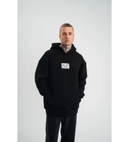 Unisex Kapşonlu Uzun Kol Patchli Nakışlı SweatShirt - Siyah