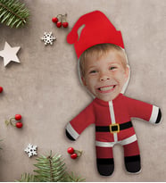 BK Gift Kişiye Özel Fotoğraflı Yılbaşı Kostümlü Çocuk Bebek Yastık -1