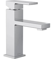 Moen Revyl Krom Tek Kolu Tek Delikli Modern Banyo Lavabo Bataryası İsteğe Bağlı Deckplate Ve Yaylı D (Çok Renkli)