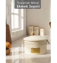 Ekmek Sepeti Metal Ekmeklik Krem 27x27x19 cm