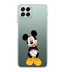 Samsung Galaxy M33  Kamera korumalı Kapak Mickey Mouse Tasarımlı  Şeffaf Kılıf