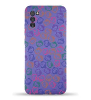 Samsung Galaxy A02s Uyumlu Lansman Kılıf Hello Kitty Tasarımlı İçi Kadife Kapak-Mor (Şeffaf)