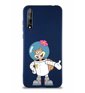 Huawei P Smart S Soft Premier Kapak Sandy Tasarımlı Silikon Kılıf - Lacivert (Şeffaf)