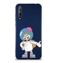 Huawei P Smart S Soft Premier Kapak Sandy Tasarımlı Silikon Kılıf - Lacivert (Şeffaf)