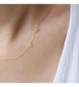 Minimal Harfli 925 Ayar Gümüş Kolye