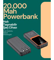 Taşınabilir Şarj Cihazı 20000 mAh 22.5W Hızlı Şarj + Dijital Ekran + Kablo Dahil