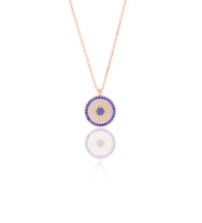 Nazar Boncuğu Tasarım Safir Zirkon Taşlı Roslu Kadın Kolye (M) 201025028