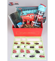 LİSANSLI CARS GIFT BOX 11 PARÇA OKUL ÇANTASI,KALEM ÇANTASI,500 ML MATARA VE KIRTASİYE SETİ (Kırmızı)