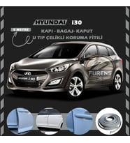 Hyundai İ30 Oto Araç Kapı Koruma Fitili 5metre Parlak Gri Renk