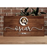 BK Gift Kişiye Özel İsimli Evcil Hayvan Fotoğraflı Kabartma Tasarım Ahşap Bar Tabelası 46cm, Home Bar Tabela, Rustik Ev Dekorasyonu, Duvar Dekoru-1 (Model 1)
