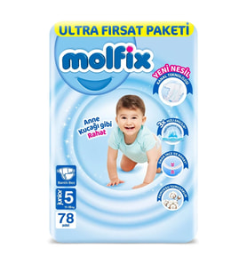 Molfix Bebek Bezi Ultra Fırsat Paketi 5 Beden 11-18 Kg 78 Adet