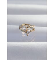 Pirinç Gold Renk Zirkon Taşlı Damla Earcuff Küpe 5886 - SSSSSS4713-6416