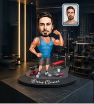 Kişiye Özel Sporcu Karikatürlü Ahşap Biblo