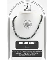 Hematit 6 mm Dizi Doğal Taş Kolye