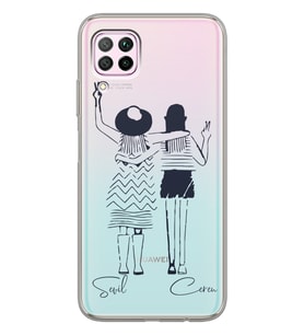 Huawei Best Friend Tasarımlı Şeffaf Telefon Kılıfı