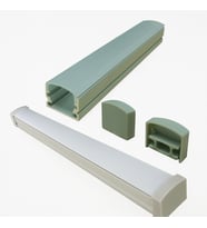 LED Kanal Profil sıva üstü 11x18mm Eloksallı Alüminyum 2 Metre 8117 Şeffaf Opak Pleksi Yan Kapak Metal Tutucu